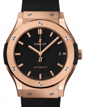 Hublot Classic Fusion 3-Hands King Gold 45mm King Gold Black Dial Rubber Strap 511.OX.1181.RX - BRAND NEW