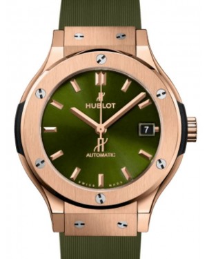 Hublot Classic Fusion 3-Hands King Gold Green 38mm 565.OX.8980.RX - BRAND NEW