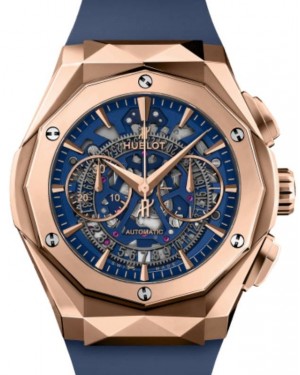 Hublot Classic Fusion Aerofusion Chronograph Orlinski King Gold Blue Limited Edition 45mm Skeleton Sapphire Dial Rubber Strap 525.OX.5180.RX.ORL21 - BRAND NEW