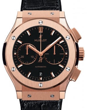Hublot Classic Fusion Chronograph King Gold 45mm Black Dial Rubber and Alligator Leather Straps 521.OX.1181.LR - BRAND NEW