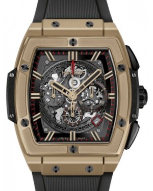 Hublot Shaped Spirit of Big Bang Chronograph Full Magic Gold Limited Edition 45mm Skeleton Dial Rubber Strap 601.MX.0138.RX - BRAND NEW