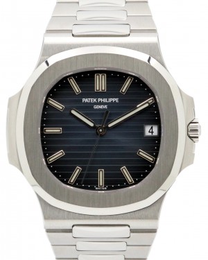 Patek Philippe Nautilus Date Sweep Seconds Stainless Steel Black Blue Dial 5711/1A-010 - PRE-OWNED
