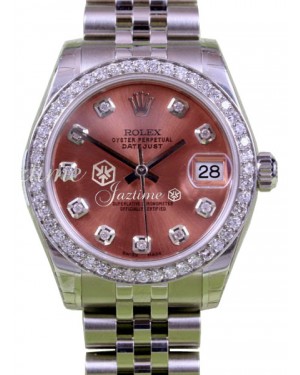 Rolex Datejust 31 Lady Midsize Stainless Steel Pink Diamond Dial & Bezel Jubilee Bracelet 278240 - BRAND NEW