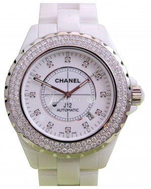 Chanel J12 H2013 42mm White Ceramic Diamond Bezel  Dial Automatic - BRAND NEW