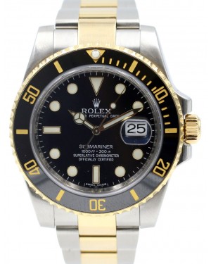 Rolex Submariner Yellow Gold/Stainless Steel 40mm Black Dial 116613LN - PRE-OWNED
