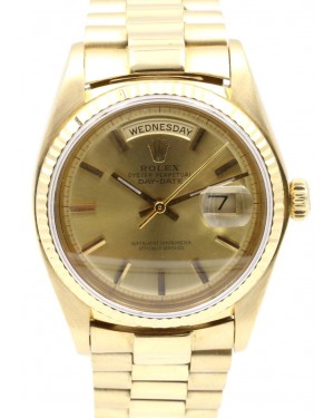 Rolex Day-Date President 1803 Champagne Index 36mm 18k Yellow Gold