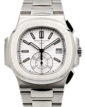 Patek Philippe Nautilus Chronograph Date Stainless Steel White Dial 5980/1A-019