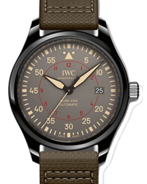 IWC Schaffhausen IW324702 Pilot's Watch Mark Xviii Top Gun Miramar Anthracite Arabic Ceramic Green Leather 41mm Automatic