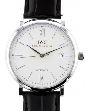 IWC Portofino Automatic Stainless Steel 40mm Silver Dial IW356501 Leather Strap
