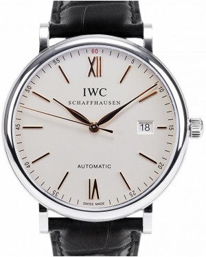 IWC Portofino Automatic Stainless Steel 40mm Silver Dial Leather Strap IW356517