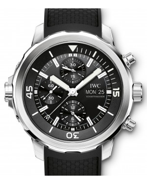 IWC Schaffhausen IW376803 Aquatimer Chronograph Black Index Stainless Steel Black Rubber Chronograph 44mm Automatic