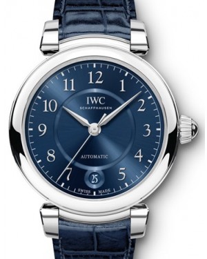 IWC Schaffhausen Da Vinci Automatic 36 IW458312 Blue Arabic Stainless Steel Blue Leather 36mm BRAND NEW