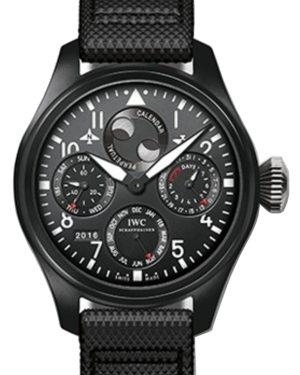 IWC Schaffhausen IW502902 Big Pilot’s Watch Perpetual Calendar Top Gun Black Arabic Ceramic Black Leather 48mm Automatic