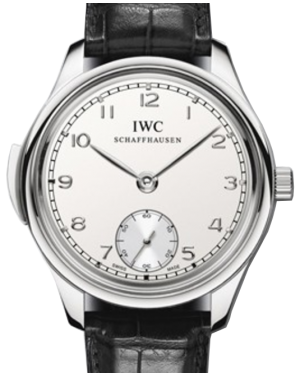 IWC Schaffhausen IW544906 Portugieser Minute Repeater Silver Plated Arabic Platinum Black Leather 44mm Manual
