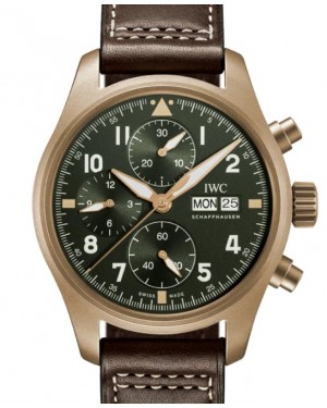 IWC Pilot's Watch Chronograph Spitfire Bronze 41mm Green Dial IW387902