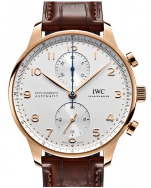 IWC Portugieser Chronograph Gold 41mm Silver Dial IW371611 - BRAND NEW