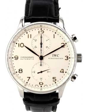 IWC Portuguese Automatic Chronograph IW371445 Men's Silver Arabic Stainless Steel PRE-OWNED