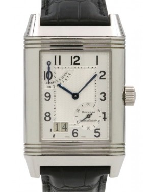 Jaeger LeCoultre Reverso Grande Stainless Steel Silver Arabic Dial & Leather Strap Q3008420 240.8.15 - PRE-OWNED