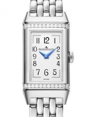 Jaeger-LeCoultre Reverso One Duetto Stainless Steel/Diamonds 40.1 x 20mm Silver & Blue Dial Q334818J - BRAND NEW