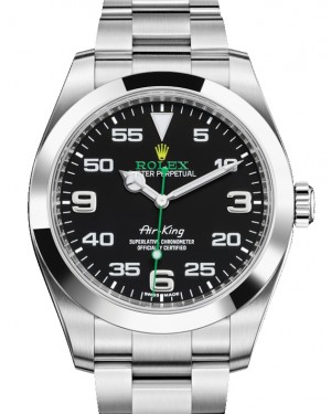Rolex Air-King Stainless Steel Black Arabic Dial 40mm Green Hand Oyster Bracelet 116900 - BRAND NEW