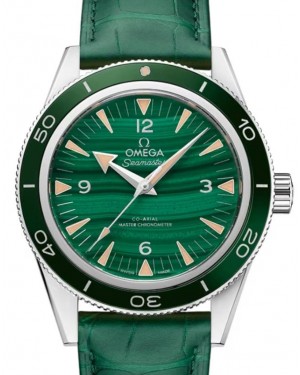 Omega Seamaster 300 41mm Platinum Green Dial Leather Strap 234.93.41.21.99.001