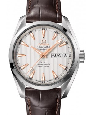 Omega Seamaster Aqua Terra 150M Co-Axial Chronometer Annual Calendar 38.5mm Stainless Steel Silver Dial Alligator Leather Strap 231.13.39.22.02.001 - BRAND NEW