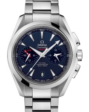 Omega Seamaster Aqua Terra 150M Co-Axial Chronometer GMT Chronograph Stainless Steel 43mm Blue Dial Steel Bracelet 231.10.43.52.03.001 - BRAND NEW