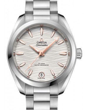Omega Seamaster Aqua Terra 150M Co-Axial Master Chronometer 34mm Stainless Steel Silver Dial Sedna Gold Index Steel Bracelet 220.10.34.20.02.001 - BRAND NEW