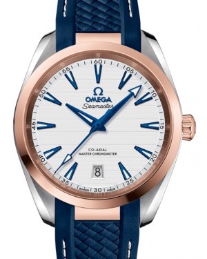 Omega Seamaster Aqua Terra 150M Co-Axial Master Chronometer 38mm Stainless Steel Sedna Gold Silver Dial Rubber Strap 220.22.38.20.02.001 - BRAND NEW