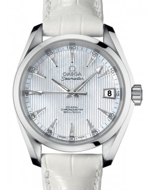 Omega Seamaster Aqua Terra 150M Omega Co-Axial 38.5mm Stainless Steel White Dial Alligator Leather Strap 231.13.39.21.55.001 - BRAND NEW