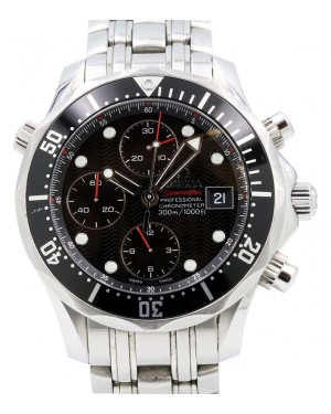Omega Seamaster Diver 300m Chronograph Stainless Steel Black Dial Steel Bracelet 213.30.42.40.01.001 - PRE-OWNED