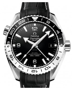 Omega Seamaster Planet Ocean 600M GMT 43.5mm Steel Black Dial Rubber/Leather Strap 215.33.44.22.01.001