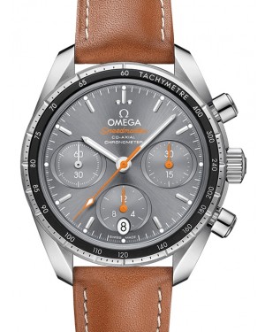 Omega Speedmaster 38 Co‑Axial Chronograph Stainless Steel Grey Dial Leather Strap 324.32.38.50.06.001 - BRAND NEW