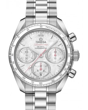 Omega Speedmaster 38 Co‑Axial Chronograph Stainless Steel White Mother Of Pearl Diamond Dial 324.30.38.50.55.001 - BRAND NEW