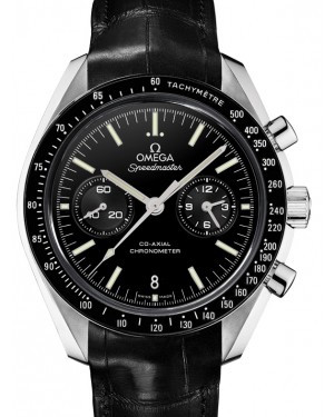 Omega Speedmaster Two Counters Co-Axial Chronometer Chronograph 44.25mm Platinum Black Dial Alligator Leather Strap 311.93.44.51.01.002 - BRAND NEW