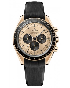 Omega Speedmaster Moonwatch Professional Chronograph 42mm Moonshine Gold Yellow Dial Rubber Strap 310.62.42.50.99.001