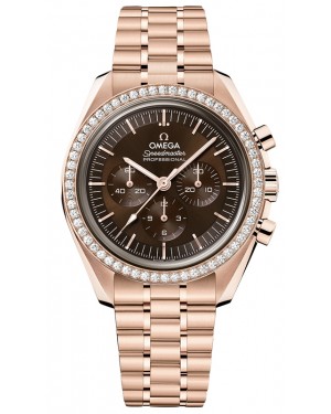 Omega Speedmaster Moonwatch Professional Chronograph 42mm Sedna Gold/Diamonds Brown Dial 310.55.42.50.13.001