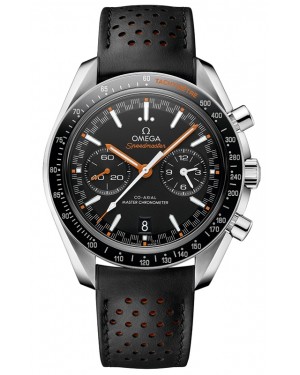 Omega Speedmaster Two Counters Racing 44.25mm Steel Black Dial Leather Strap 329.32.44.51.01.001