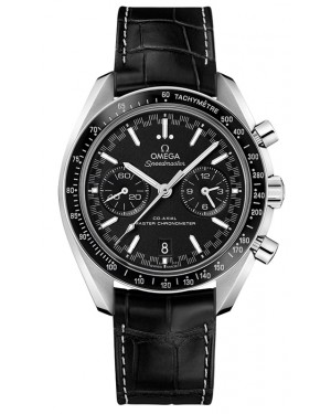 Omega Speedmaster Two Counters Racing 44.25mm Steel Black Dial Leather Strap 329.33.44.51.01.001