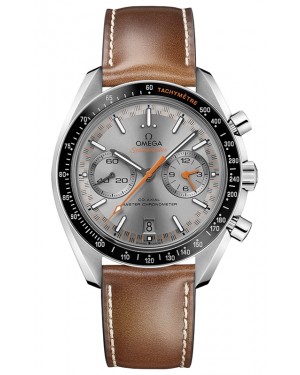 Omega Speedmaster Two Counters Racing 44.25mm Steel Grey Dial Leather Strap 329.32.44.51.06.001
