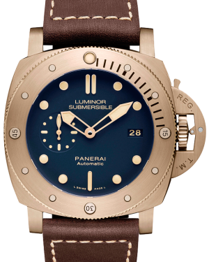 Panerai PAM 671 Luminor Submersible 1950 3 Days Automatic Bronzo Blue Bronze Leather 47mm PRE-OWNED