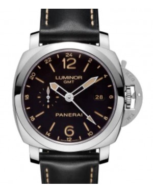 Panerai Luminor GMT Stainless Steel 44mm Black Dial Leather Strap PAM00531 - BRAND NEW