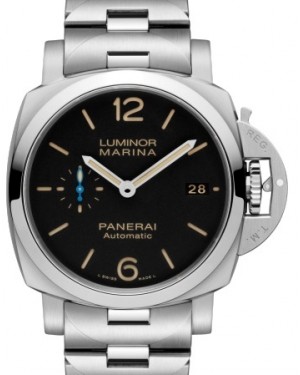 Panerai Luminor Marina Stainless Steel 42mm Black Dial Steel Bracelet PAM00722 - BRAND NEW