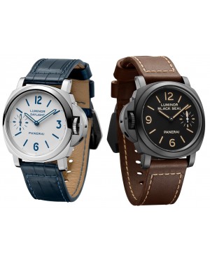 Panerai Luminor 8 Day Set 2 Piece PVD Stainless Steel 44mm Black & White Dial Leather Strap Pam00786-BRAND NEW
