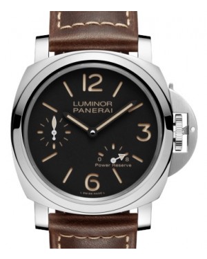 Panerai Luminor 8 Days Power Reserve Stainless Steel 44mm Black Dial Leather Strap PAM00795 - BRAND NEW