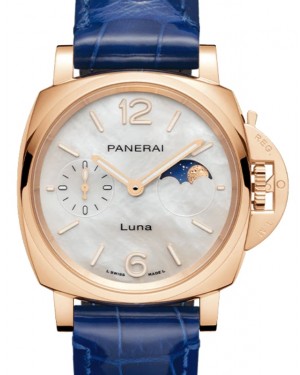 Panerai Luminor Due Luna Goldtech 38mm White Mother of Pearl Moonphase Dial PAM01181 - BRAND NEW