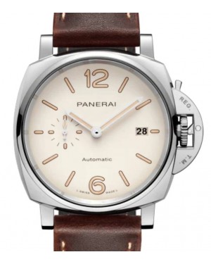 Panerai Luminor Due Stainless Steel 42mm White Dial Leather Strap PAM01046 - BRAND NEW