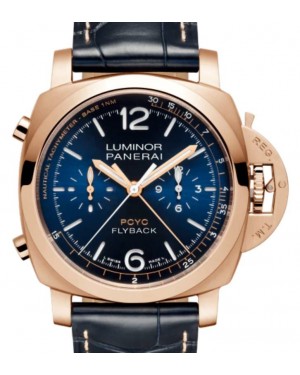 Panerai Luminor Yachts Challenge Gold with Copper 44mm Blue Dial Alligator Leather Strap PAM01020 - BRAND NEW