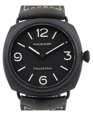 Panerai PAM 643 Radiomir Ceramica Ceramic Black Arabic / Index Dial & Smooth Leather Bracelet 45mm 