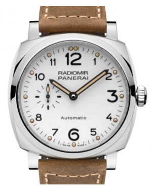 Panerai Radiomir Stainless Steel 42mm White Dial Leather Strap PAM00655 - BRAND NEW